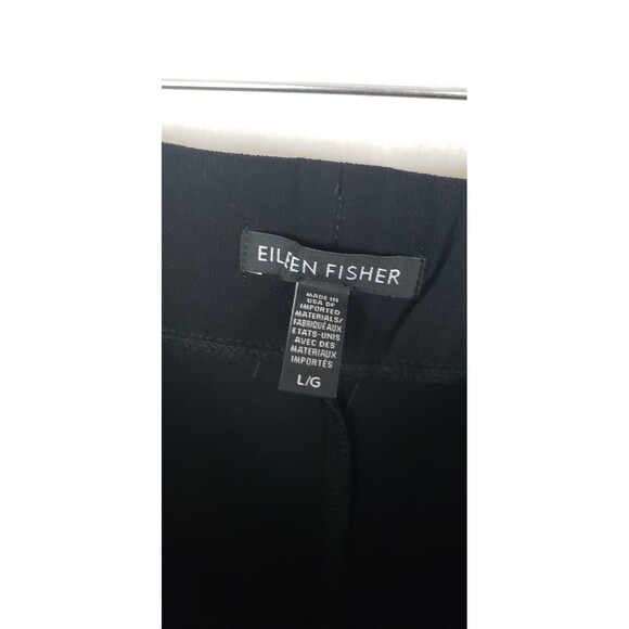 EILEEN FISHER Black Stretch Washable Crepe Knit Ankle Pants Elastic Waist L USA - Picture 2 of 5